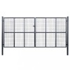 VidaXL Poartă din plasă grădină, oțel galvanizat, 400 x 175 cm, gri