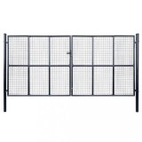 vidaXL Poartă din plasă grădină, oțel galvanizat, 400 x 175 cm, gri