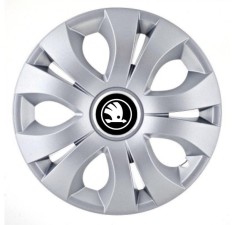 Set 4 Capace Roti Autohelix MSA&reg; potrivite jantelor de 16 inch, Compatibil Cu Skoda Nou Alb-Negru, model Top Gray