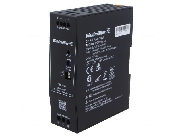 Alimentator pulsatoriu pentru şină DIN 120W 24VDC 5A - 1 ieşire