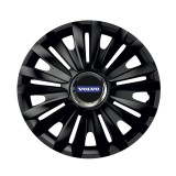 Cumpara ieftin Set 4 capace roti Negre Cu Inel Cromat Royal R15 pentru gama auto Volvo, Autohelix MSA