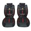 Huse Scaune Auto Universale Piele Ecologica Rosu Negru 7 Piese Fata Spate Compatibile Airbag