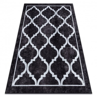 MIRO 51639.806 covor lavabil Trellis spalier anti-alunecare - negru, 120x170 cm foto