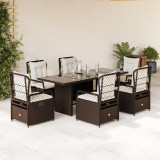 Set mobilier de gradina cu perne, 7 piese, maro, poliratan GartenMobel Dekor, vidaXL