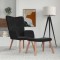 vidaXL Scaun de relaxare cu taburet, negru, catifea 327672