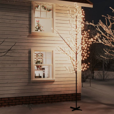 vidaXL Copac cu flori de cireș cu LED, 672 LED-uri alb calde, 400 cm foto