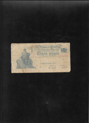 Rar! Argentina 5 pesos 1947(59) seria10633080 foto