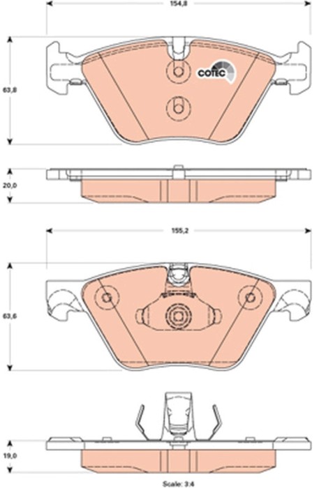 TRW GDB1882 COTEC set placute frana,frana disc