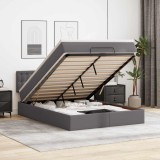 VidaXL Cadru de pat otoman cu saltea gri 140x190cm piele artificială