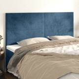 VidaXL Tăblii de pat, 4 buc, albastru &icirc;nchis, 100x5x78/88 cm, catifea 3116122
