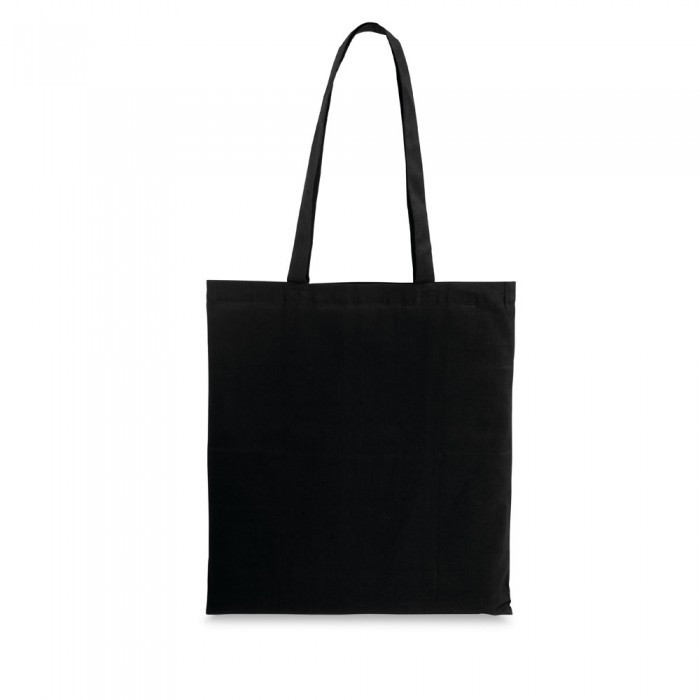 Sacosa din bumbac 100%, 37 x 41 cm, manere 75 cm, negru