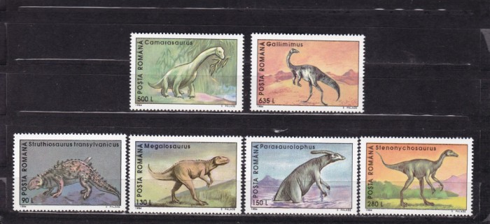 ROMANIA 1994 LP 1341 ANIMALE PREISTORICE SERIE MNH