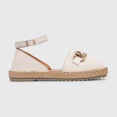 Answear Lab espadrile de piele culoarea bej