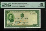 Rom&acirc;nia 500 lei 1934 Carol ll bancnota gradată PMG