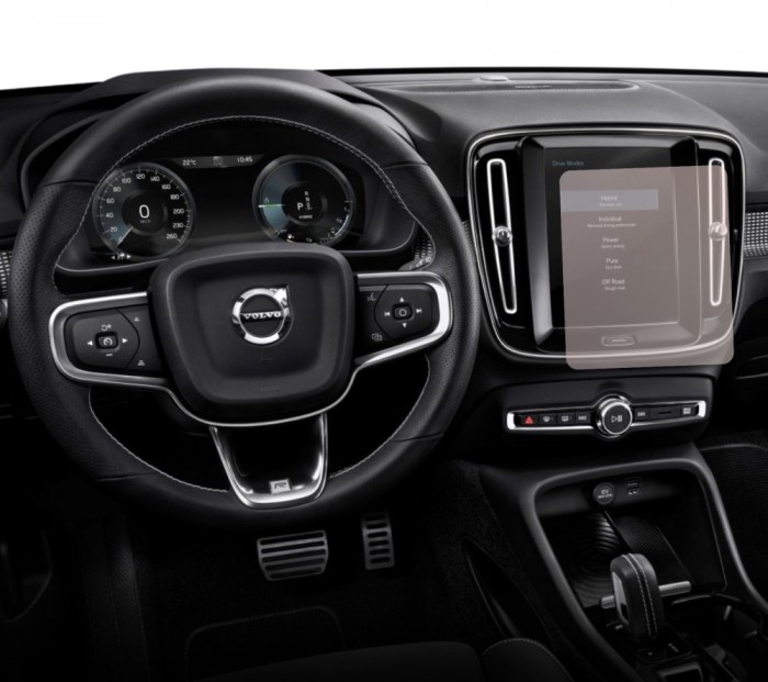 Folie protectie display navigatie si ceasuri de bord Duragon, din silicon, pentru Volvo XC40 2017+, mata, anti-amprenta, kit instalare