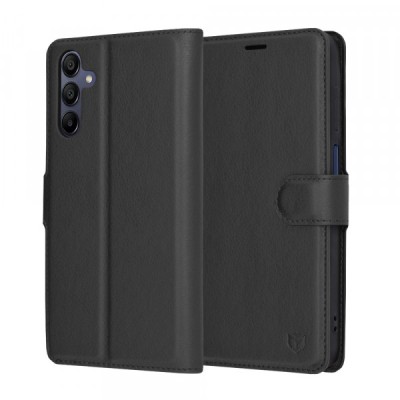 Husa pentru Samsung Galaxy A15 5G A156 / A15 A155, Techsuit, Leather Folio, Neagra foto