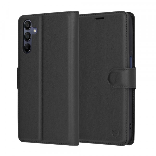 Husa pentru Samsung Galaxy A15 5G A156 / A15 A155, Techsuit, Leather Folio, Neagra