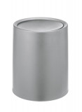 Cos de gunoi cu capac batant, Wenko, Atri, 6 L, 21 x 25.5 x 21 cm, polipropilena, gri
