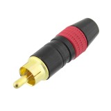 Conector RCA tata, metalic, rosu, 122354