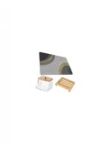 Covoras pentru baie ultra absorbant, anti-alunecare, 50 x 80 cm si sapuniera si cutie betisoare urechi