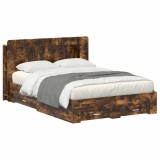 vidaXL Cadru de pat cu depozitare Stejar fumuriu 150 x 200 cm 3433881