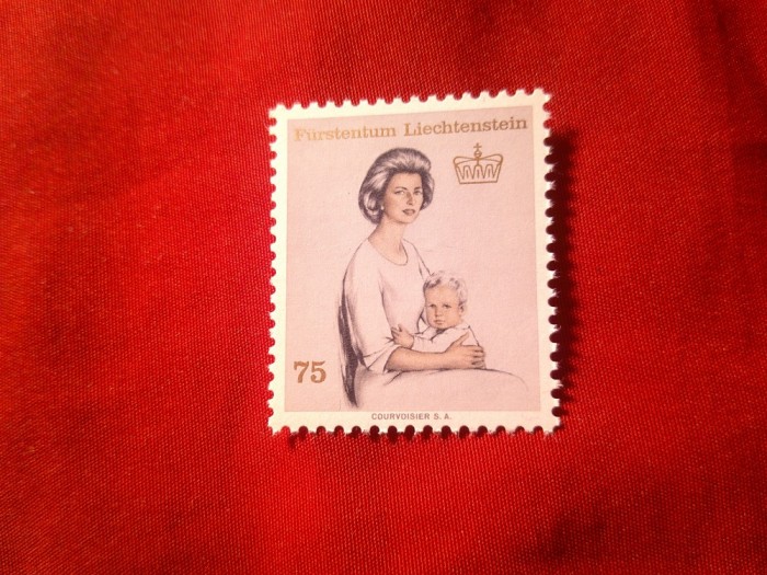 Serie 1 valoare - Liechtenstein 1965 - Printesa Gina si copilul
