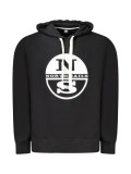 Hanorac barbati, cu imprimeu cu logo, Regular fit, Negru, S