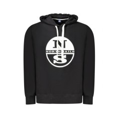 Hanorac barbati, cu imprimeu cu logo, Regular fit, Negru, S