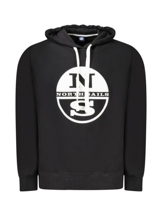 Hanorac barbati, cu imprimeu cu logo, Regular fit, Negru (Marime: 3XL)