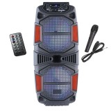 Boxa portabila elSales ELS-2802 cu Bluetooth, USB, Card SD, microfon, telecomanda, lumini LED, negru, Portabil