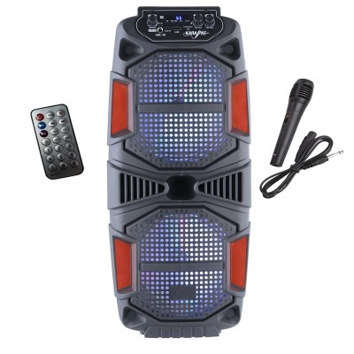 Boxa portabila elSales ELS-2802 cu Bluetooth, USB, Card SD, microfon, telecomanda, lumini LED, negru foto