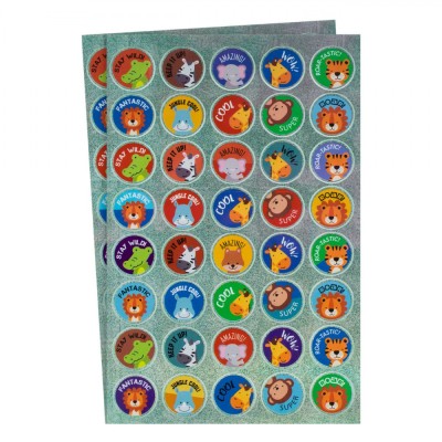 Set Autocolante Recompense, Jungla, 80 Bucăți, Multicolor foto
