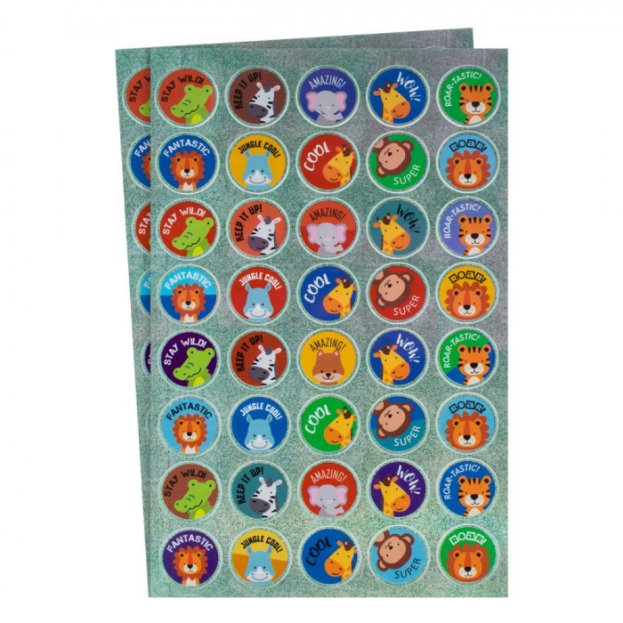 Set Autocolante Recompense, Jungla, 80 Bucăți, Multicolor
