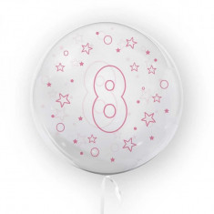 Balon transparent, 45 cm - cifra 8, fete - TUBAN