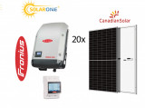 Kit sistem fotovoltaic 8,2 kW trifazat, invertor Fronius si 20 panouri Canadian Solar 410W