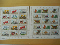 Bloc Serie timbre romanesti animale fauna flora flori nestampilate Romania MNH foto