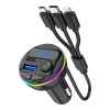 Modulator cu incarcator auto, MP3 player, port USB Fast Charge, Type C, 20W, bluetooth, 3 mufe de incarcare, negru