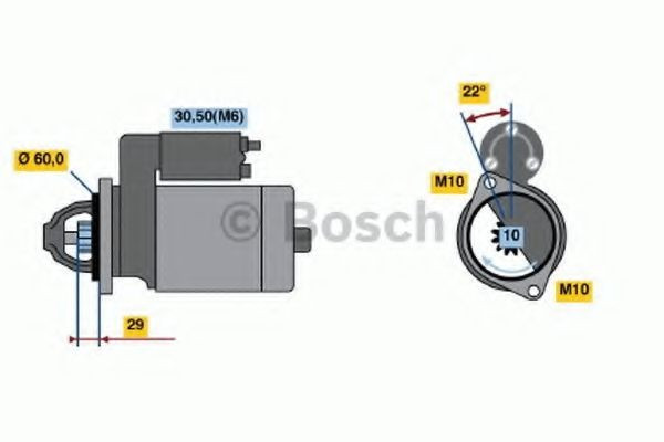 Starter MERCEDES SPRINTER 5-t platou / sasiu (906) (2006 - 2016) BOSCH 0 986 021 320