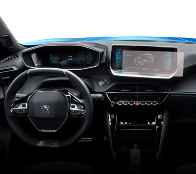 Folie de protectie display, Duragon, pentru Navigatie centrala Peugeot 2008 2019-2023, din silicon foto