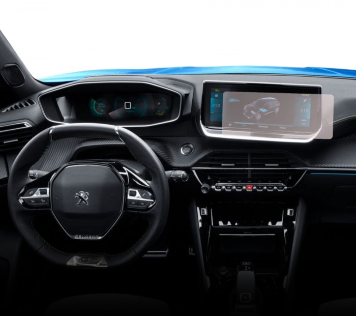 Folie de protectie display, Duragon, pentru Navigatie centrala Peugeot 2008 2019-2023, din silicon