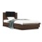 Cadru de pat cu tablie stejar maro 100x200 cm lemn prelucrat