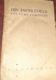 DIN PROBLEMELE CULTURII EUROPENE N. BAGDASAR