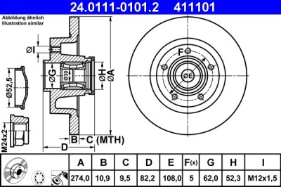ATE 24.0111-0101.2 Disc frana foto