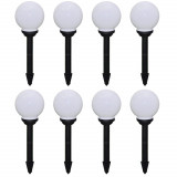 vidaXL Lămpi de exterior pentru alee LED 8 buc. 15 cm, cu țăruș de sol 277114