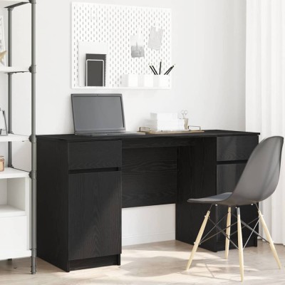vidaXL Birou cu sertar Stejar negru 140 x 49 x 76 cm Lemn compozit 3328508 foto