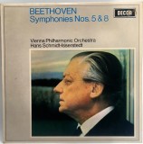 Beethoven, Vienna Philharmonic Orchestra, Hans Schmidt-Isserstedt &lrm;&ndash; Symphonies Nos. 5 &amp; 8 [ vinil, LP ] VG+ / VG+ muzica clasica Decca 1969 UK