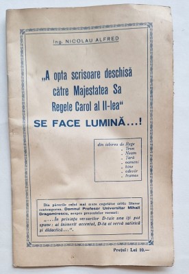 &amp;bdquo;Se face lumină&amp;rdquo; &amp;ndash; A opta scrisoare deschisă către Regele Carol II, Nicolau Alfred, anii &amp;rsquo;30 foto