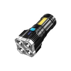 Lanterna tactica reincarcabila 4 LED puternice + COB lateral USB rezistenta la apa MIV
