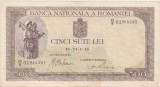 Bancnotă Rom&acirc;nia 500 lei 1940, BNR, Castelul Peleș, seria D/5