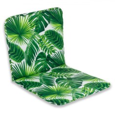 Perna Scaun Exterior, Model Frunze Tropicale, Alb-Verde, 85x43cm